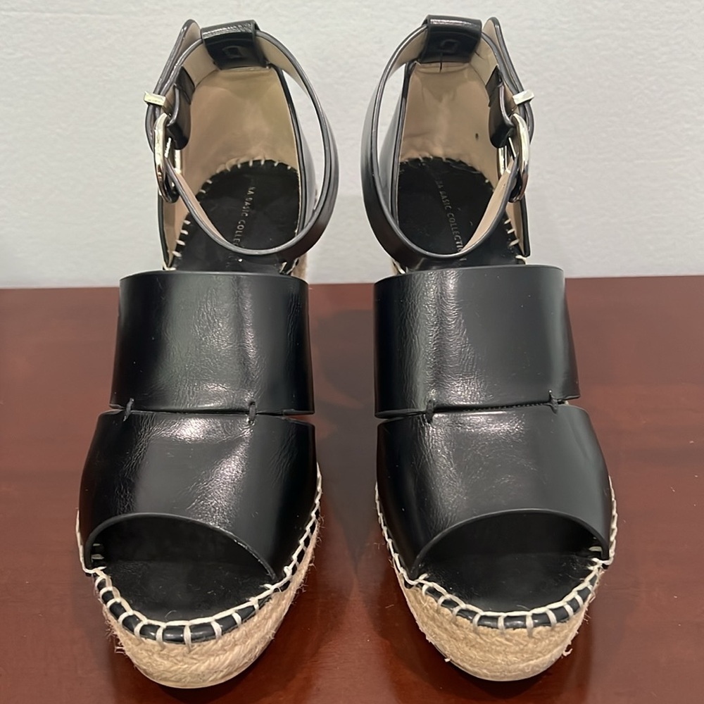 Zara Basic Collection, Espadrille Wedge, Black, S… - image 3